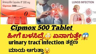 Cipmox 500 Tablet information in kannadaUsesside effectssafety Advice urinaryinfectioninfection [upl. by Ydnac]