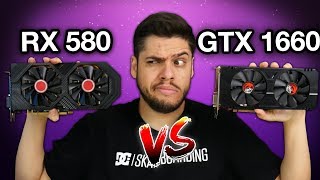 RX 580 vs GTX 1660 Qual é a MELHOR escolha CONSUMO PREÇO e 6GB VS 8GB em GAMES lado a lado [upl. by Elyssa]