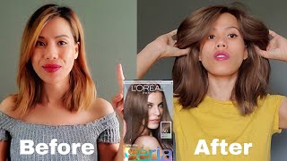 How I dyed my Brassy Hair to Ash Brown at home using Loreal Paris Feria 50 [upl. by Maidy]