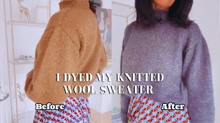 I cant Believe I Did This With my Sweater🫣 Dye a Wool Sweater With Me knitvlog crochetvlog [upl. by Retse]