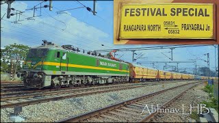 05831 RANGAPARA NORTH  PRAYAGRAJ Allahabad Special Fare Special Train  Vatva WAG9HC Electric [upl. by Sender]