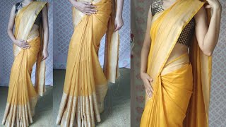 Wear silk saree perfectly  silk saree wear to look slim amp tall easy way [upl. by Clite]