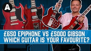 Battle of the SGs  Epiphone 1961 SG Standard vs Gibson Custom Shop [upl. by Bracci255]