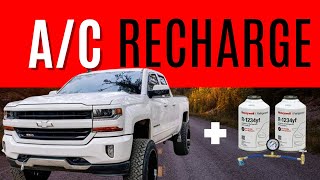 How to Recharge the AC in a 2018 Chevy Silverado ac recharge silverado [upl. by Willi314]