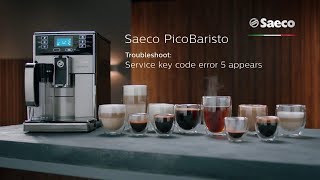 Saeco PicoBaristo Troubleshooting  Service code Error 5 appears on the display [upl. by Sivatnod]