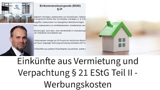 Einkünfte aus Vermietung und Verpachtung Teil II im Lernfeld 8  Werbungskosten [upl. by Adnarahs]