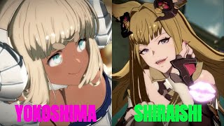 GBVSR High Level Gameplay Yokoshima Anila VS Shiraishi Metera [upl. by Schargel]