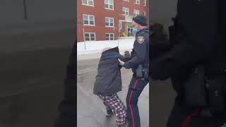 Ottawa Police Arrest Elderly Man for Honking his horn  Freedom Convoy 2022  Feb 7 2022 [upl. by Ron]