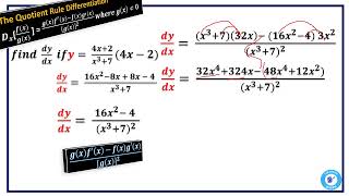 Derivative THE QUOTIENT RULE [upl. by Ecnerewal]