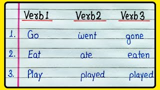 10 Verb forms  Verb forms in English Grammar  Verb1 Verb2 Verb3 of 10 Verbs  English Grammar [upl. by Seen]