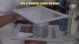 DOLLAR TREE DIY MIROWED CAKE STAND [upl. by Arraic]