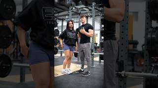 Barbell Row max out with my girlfriend 👀 shorts fitness motivation strength rows pullday [upl. by Graces]