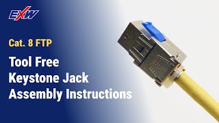 Ethernet RJ45 Connector Cat8 FTP Tool Free Keystone Jack Assembly Instructions [upl. by Daniell]