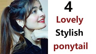 4 Very easy lovely ponytail  easy pony  hairstyle for girls  pony [upl. by Tidwell]