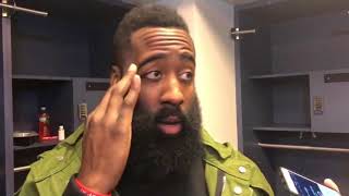 James Harden Postgame Interview  Rockets vs Nets [upl. by Ailssa598]