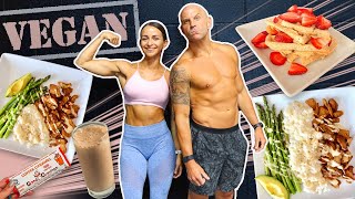 VEGAN HighProtein Full Day Of Eating  Fit Couple [upl. by Nosreip248]