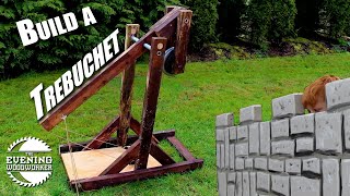 Trebuchet Easy to Build  Evening Woodworker [upl. by Ahsekam]