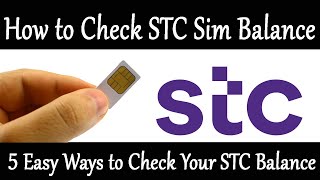 How to Check STC Sim Balance  STC Sim Balance Check kaise kare  STC Balance Check Code [upl. by Krutz]