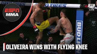 Vinicius Oliveira FLYING KNEE KO 😱  ESPN MMA [upl. by Deyas]