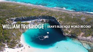 William Trubridges Amazing 407 Ft World Record Dive Into Deans Blue Hole [upl. by Nashner307]