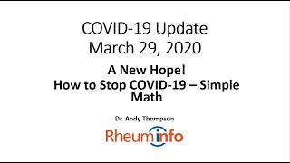 2020 03 29 COVID UPDATE [upl. by Rosalind]