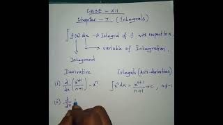 CBSE 12TH MATHCHAPTER 7DERIVE INTEGRAL FORMULA FROM DERIVATIVES [upl. by Meerak]