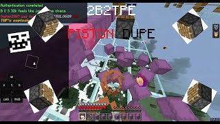 2b2tPE Piston Dupe Minecraft Bedrock Edition  Minecraft Pocket Edition Duplication Glitch [upl. by Anayad]