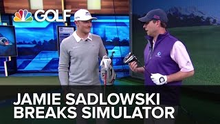 Jamie Sadlowski breaks Golf Channel simulator  Golf Channel [upl. by Crysta]