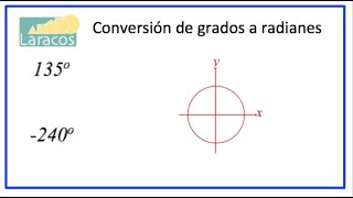 Conversion de grados a radianes ejemplo 1 [upl. by Ronyar]