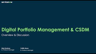 Digital Portfolio Management and CSDM Overview [upl. by Acireed218]