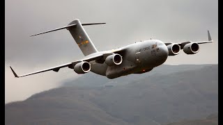 USAF C17 Globemaster in the Mach Loop 7th July 2017 [upl. by Bopp]