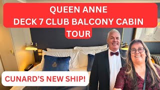 First Look at Cunards Brand New Ship Queen Anne Britannia Club Balcony Cabin 7077 [upl. by Blasien]