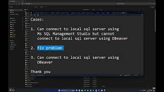 Fix Cannot Connect Local SQL Server Using DBeaver [upl. by Menzies]