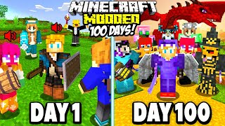 I Spent 100 Days in MODDED MINECRAFT with FRIENDS [upl. by Winer]