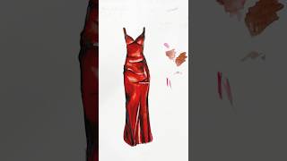 Satin Dress Fashion Illustration satinrendering fashionillustrationtutorial renderingtutorial [upl. by Hadihahs368]