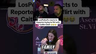 LosPollosTv reacts to reporter flirting with Caitlin Clark 😳 lospollostv shorts [upl. by Gnav267]