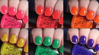 OPI Tru Neons 2016  Live Application Review [upl. by Satterfield725]