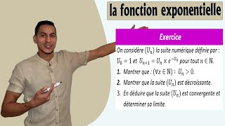 fonction exponentielle 2bac exercices  suite liée à une fonction exponentielle 2 bac [upl. by Berfield253]