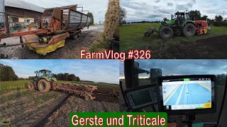 Farmvlog 326 noch ein Mähladewagen  Gerste und Ttriticale säen [upl. by Adanar]