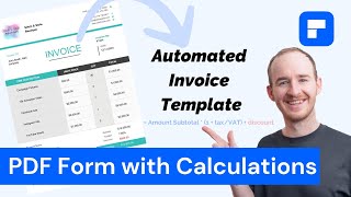 Fillable PDF forms with calculations  How to create automated invoice template [upl. by Hedi]