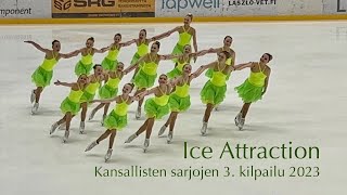 Ice Attraction  Kansallisten sarjojen 3 kilpailu 2023  Synchronized Skating Muodostelmaluistelu [upl. by Haissi]