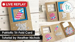 Patriotic Mini Slim TriFold Card  Heather Nichols pinefeather [upl. by Susette549]