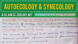 Autecology and Synecology [upl. by Sibby693]