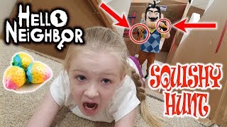 Squishy Scavenger Hunt vs Hello Neighbor in Real Life Stair Slide Race [upl. by Ssur]