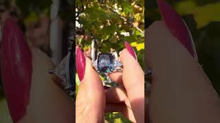 Cushion Alexandrite TriStone White Gold Engagement Ring [upl. by Esbensen]