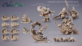 Cobramode 3D Printable Miniatures  January 2023 Patreon Release [upl. by Norbie379]