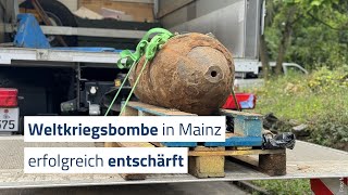 Fliegerbombe in Mainz entschärft [upl. by Kcoj]