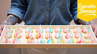 Circus Rainbow Marshmallow Meringues Recipe  Cupcake Jemma [upl. by Ilrebmyk]