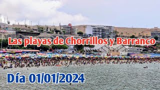 LIMA PERÚ 4k  ASÍ SE VIÓ LAS PLAYAS DE CHORRILLOS Y BARRANCO EL PRIMER DÍA DEL 2024 [upl. by Anirbaz]