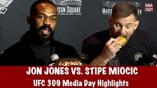 UFC 309 Jon Jones amp Stipe Miocic Media Day Highlights [upl. by Romonda]